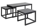 AC Design Couchtisch Cornus 3-er Set, Schwarz