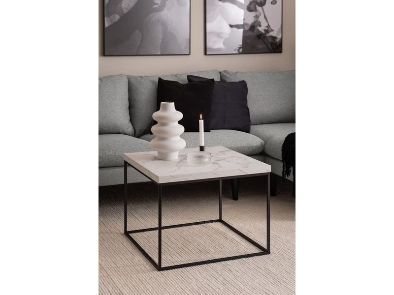 AC Design Couchtisch Barossa 60 x 60 x 45 cm, Schwarz/Weiss