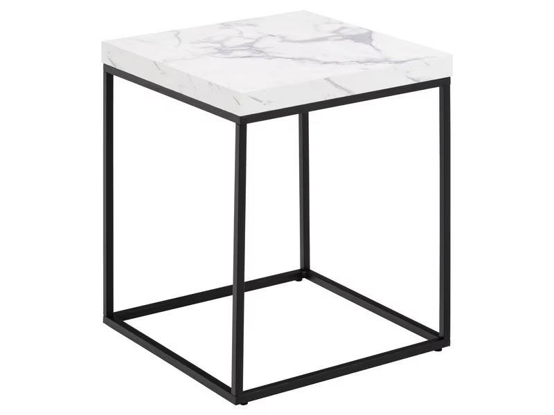 AC Design Couchtisch Barossa 40 x 40 x 45 cm, Schwarz/Weiss