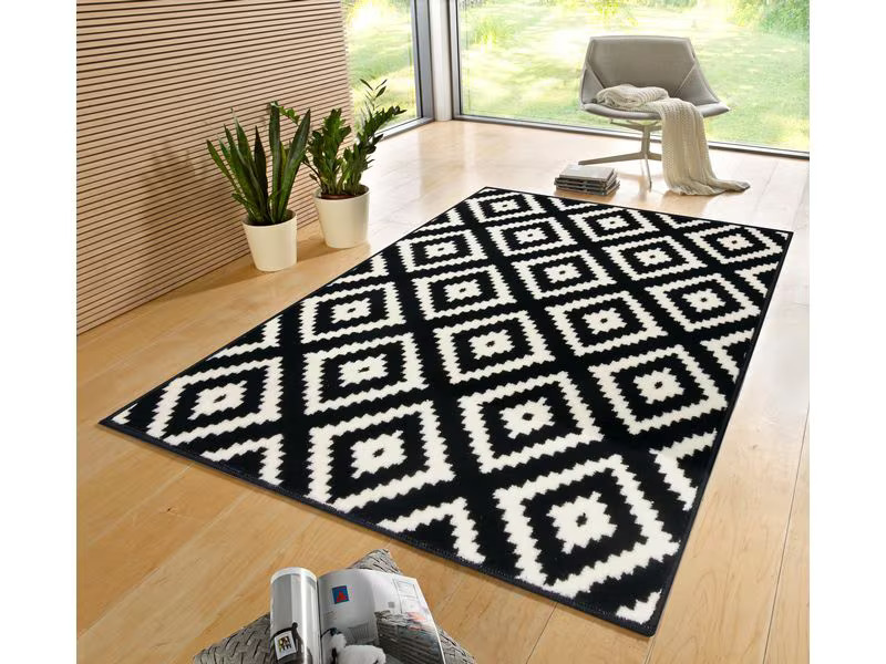 Hanse Home Teppich Diamond 120 cm x 170 cm, Schwarz/Weiss