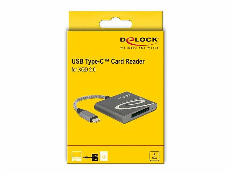 Delock Card Reader Extern USB-C für XQD-2.0-Speicherkarten