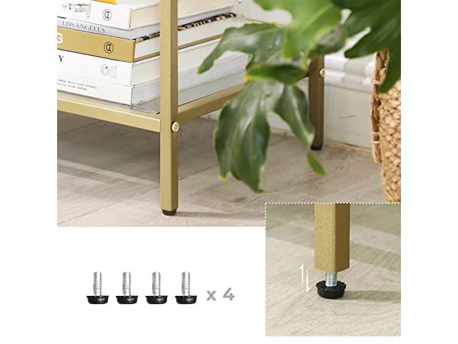 VASAGLE Regal 40 x 30 x 95 cm, Gold