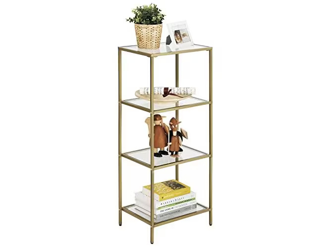 VASAGLE Regal 40 x 30 x 95 cm, Gold