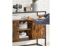 VASAGLE Kommode mit Glasoberfläche 100 x 35 x 80 cm, Braun/Schwarz