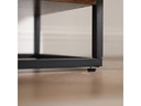 VASAGLE Kommode mit Glasoberfläche 100 x 35 x 80 cm, Braun/Schwarz