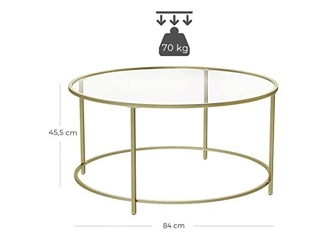 VASAGLE Couchtisch 84 x 45.5 cm, Gold