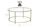 VASAGLE Couchtisch 84 x 45.5 cm, Gold