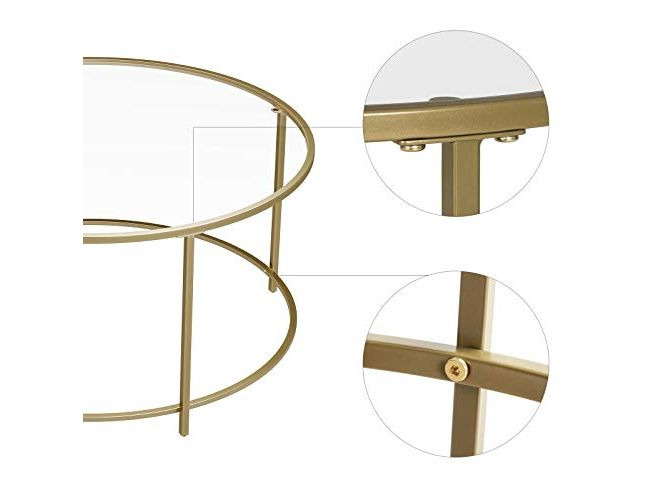 VASAGLE Couchtisch 84 x 45.5 cm, Gold