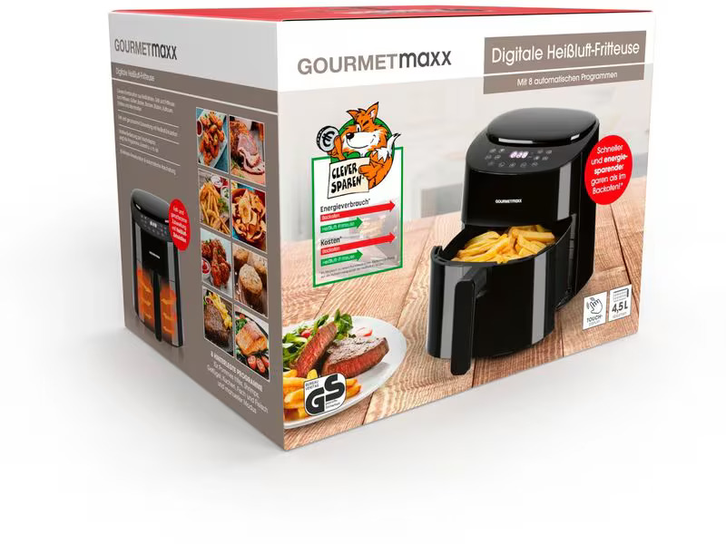 GOURMETmaxx Heissluft-Fritteuse Digital Schwarz