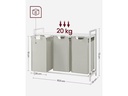 VASAGLE Wäschekorb  mit Ablage 3 x 38 l, Weiss