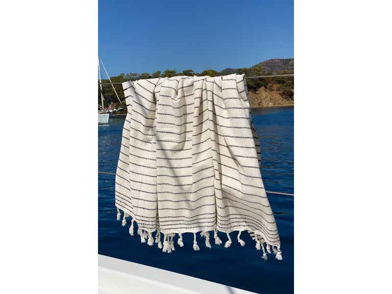 Foutastic Strandtuch Capri Schwarz; Weiss