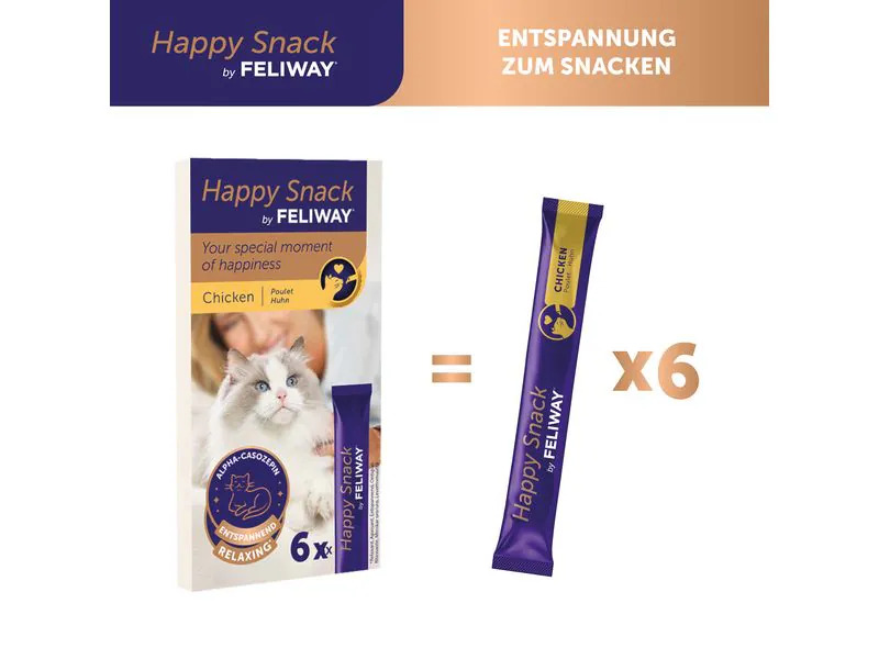 Feliway Katzen-Snack Happy Snack Huhn, 6 x 15g