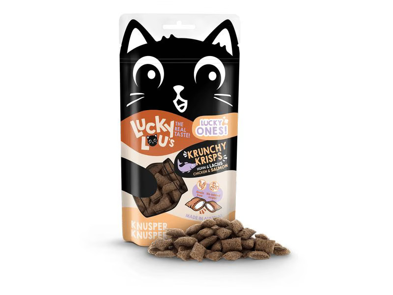 Lucky Lou Katzen-Snack Lucky Ones Krunchy Krisps Huhn &amp; Lachs, 6 x 60g