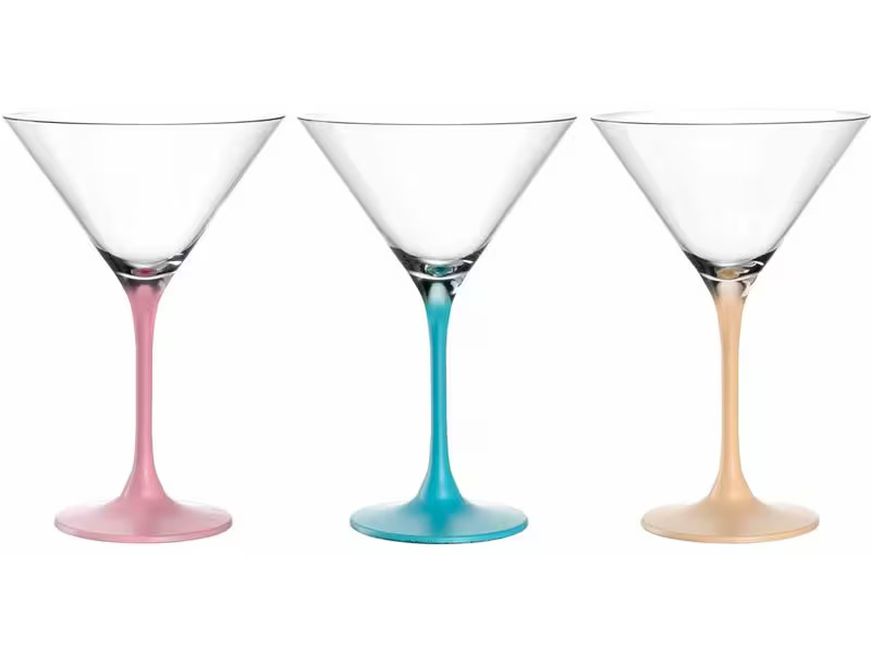 Leonardo Cocktailglas Brera 230 ml, 6 Stück, Himmelblau/Pfirsich/Rosa