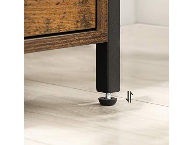 VASAGLE Nachttisch mit 2 Schubladen 45 x 45 x 60 cm, Braun/Schwarz