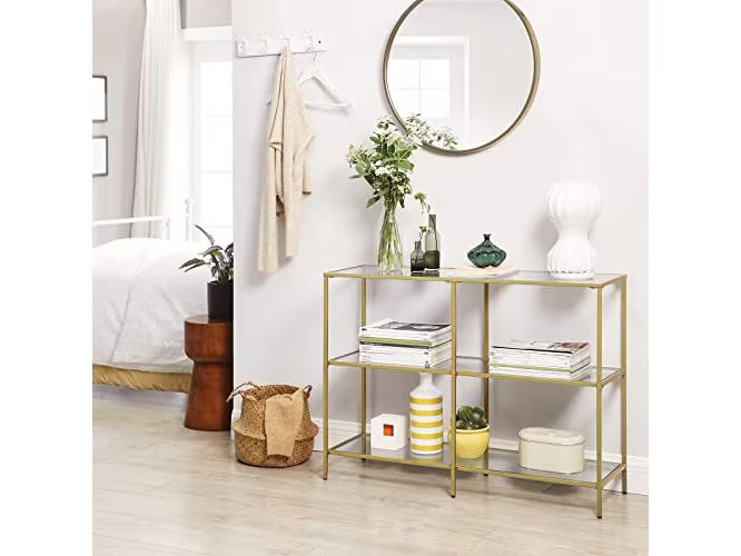 VASAGLE Konsolentisch 100 x 30 x 73 cm, Gold