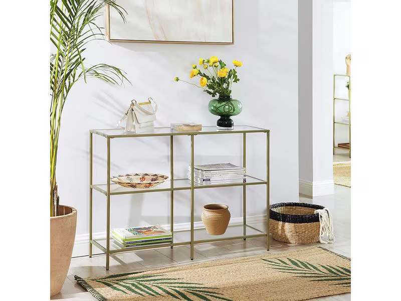 VASAGLE Konsolentisch 100 x 30 x 73 cm, Gold