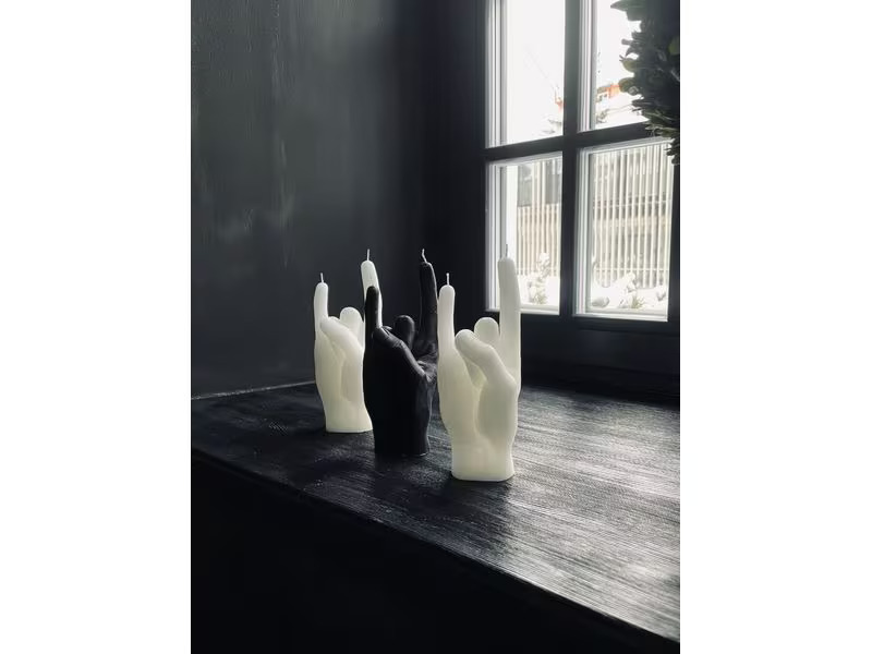 Mandatus Kerze You Rock Candle Hand, Weiss