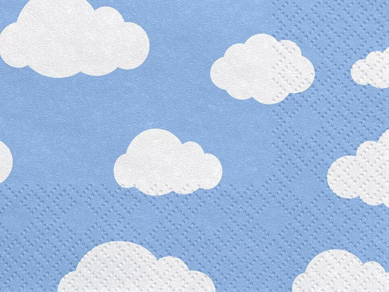 Partydeco Papierservietten Wolken Blau, 33 x 33 cm, 20 Stück