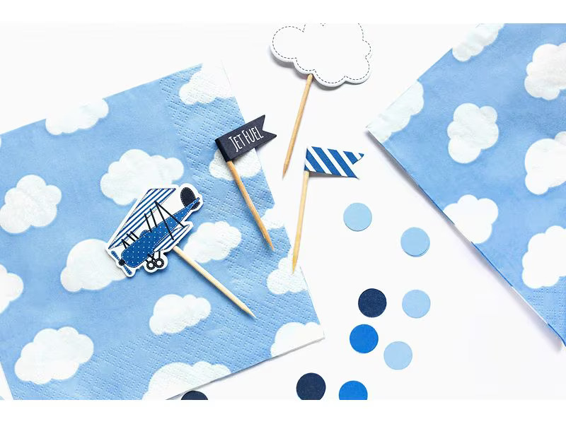Partydeco Papierservietten Wolken Blau, 33 x 33 cm, 20 Stück