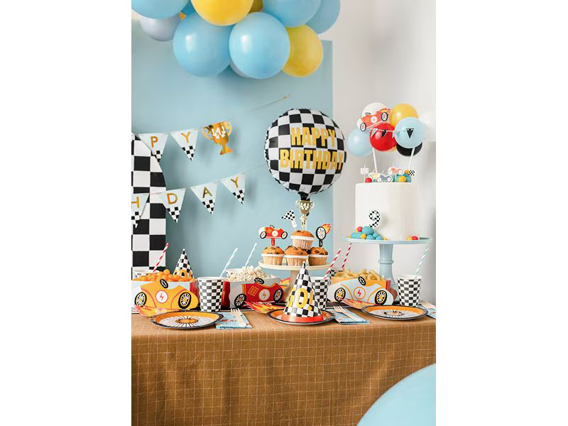 Partydeco Kuchen-Topper Auto mix, 12 cm, 4 Stück
