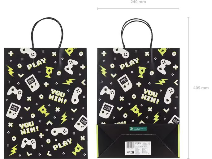 Partydeco Geschenktasche Game 10 x 24 x 32 cm