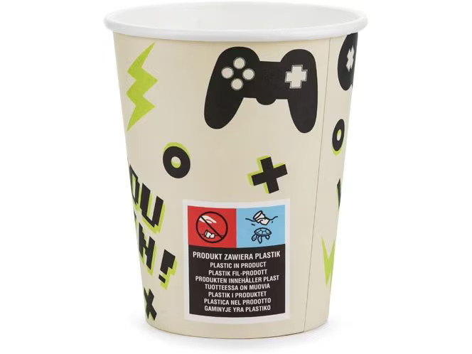Partydeco Einwegbecher Game 220 ml, 6 Stück