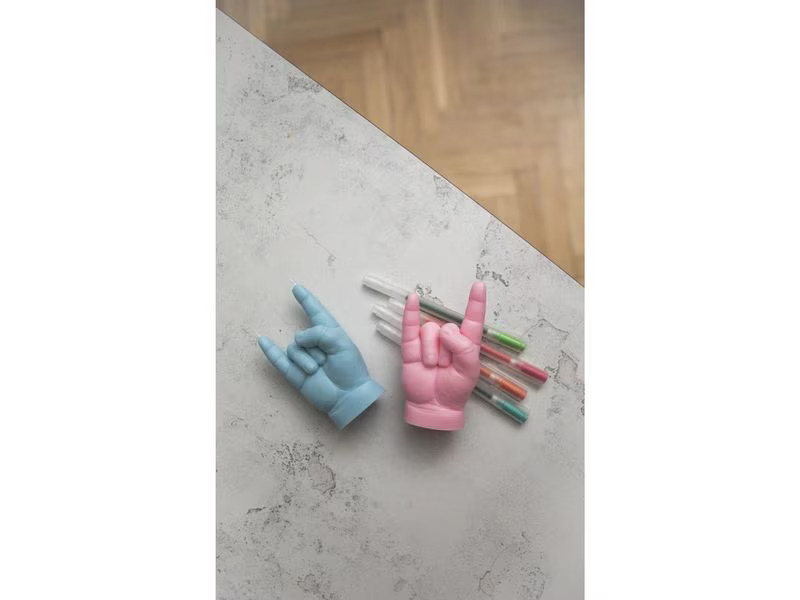 Mandatus Kerze Baby You Rock Candle Hand, Blau