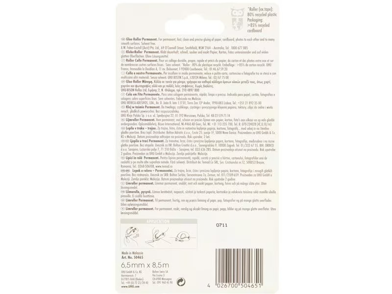 UHU Kleberoller Permanent 6.5 mm x 9.5 m