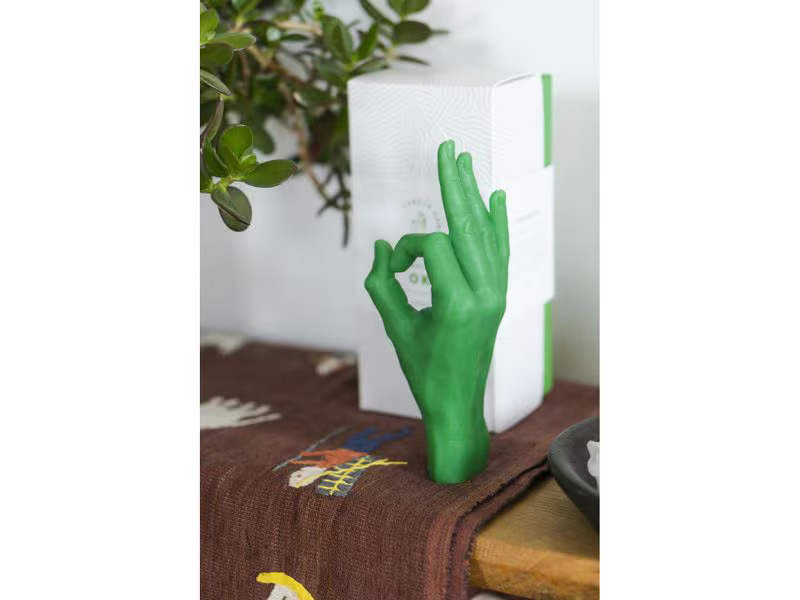Mandatus Kerze OK Candle Hand, Grün