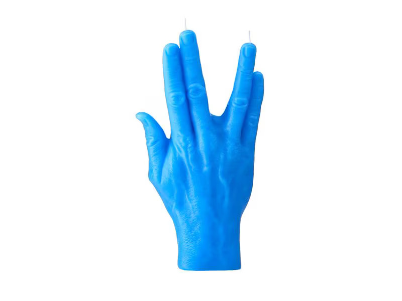 Mandatus Kerze LLAP Candle Hand, Blau