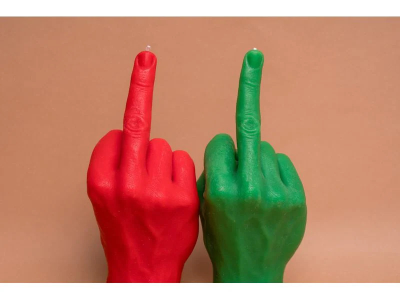 Mandatus Kerze F*ck you Candle Hand, Grün