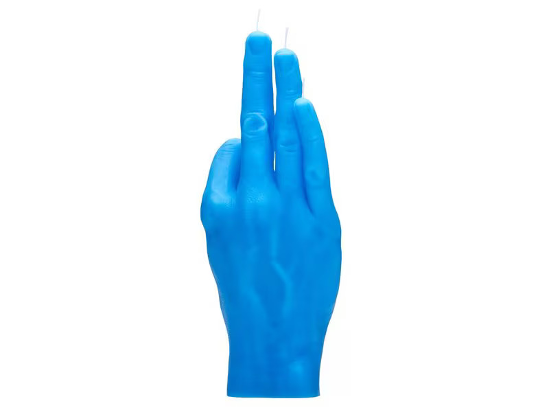 Mandatus Kerze Candle Hand OK, Blau