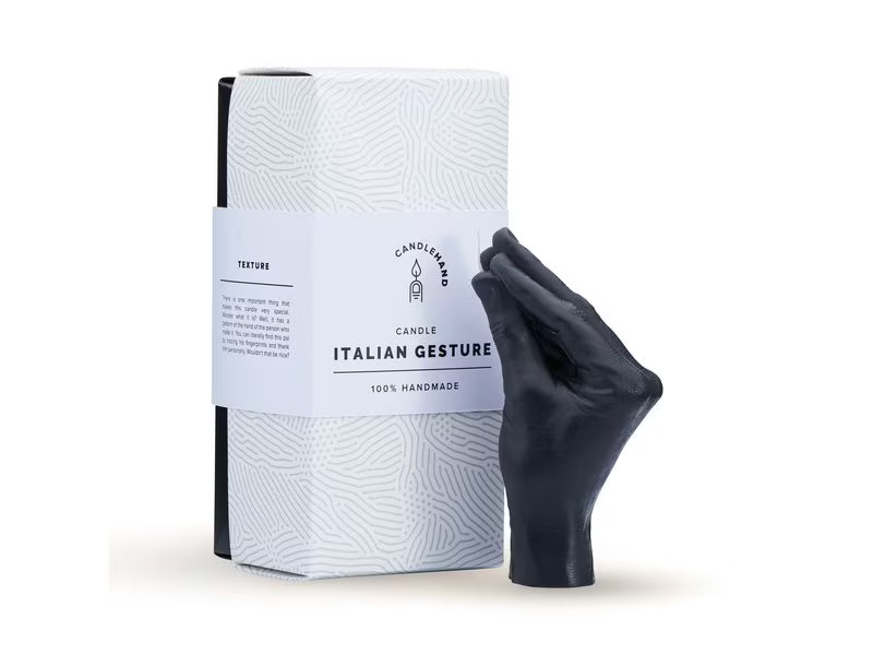 Mandatus Kerze Candle Hand Italian Gesture, Schwarz