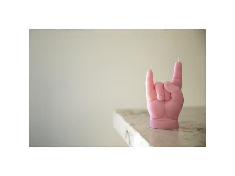 Mandatus Kerze Baby You Rock Candle Hand, Rosa