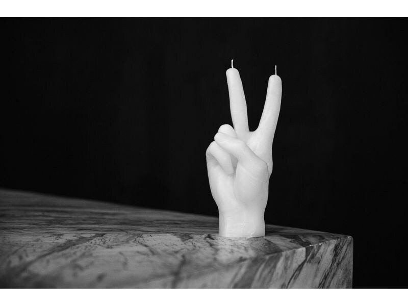 Mandatus Kerze Candle Hand Victory, Weiss