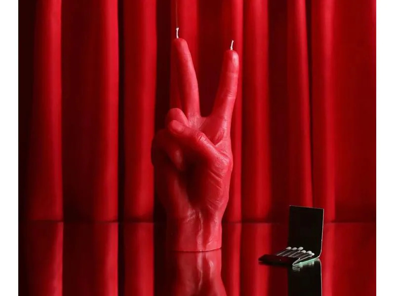Mandatus Kerze Candle Hand Victory, Rot