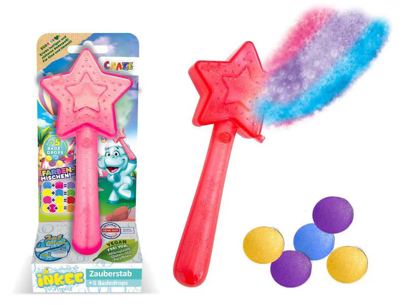 Craze Badespass Inkee Zauberstab Stern bunt