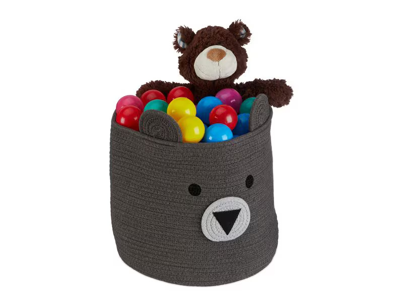 relaxdays Spielzeugkorb Bär