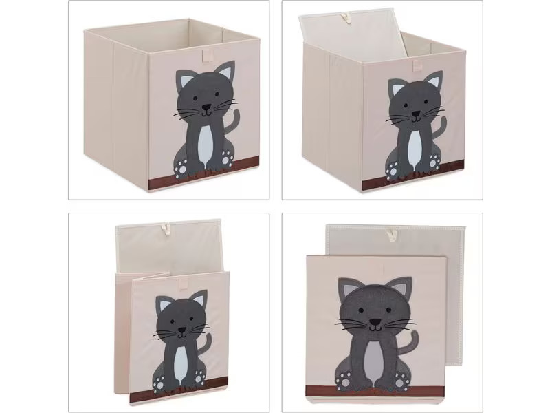 relaxdays Spielzeugbox Katze