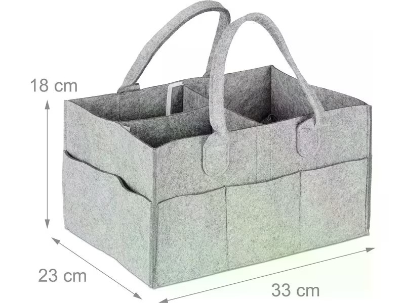 relaxdays Organizer Windel Caddy Filz Grau