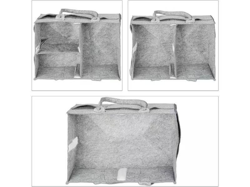 relaxdays Organizer Windel Caddy Filz Grau