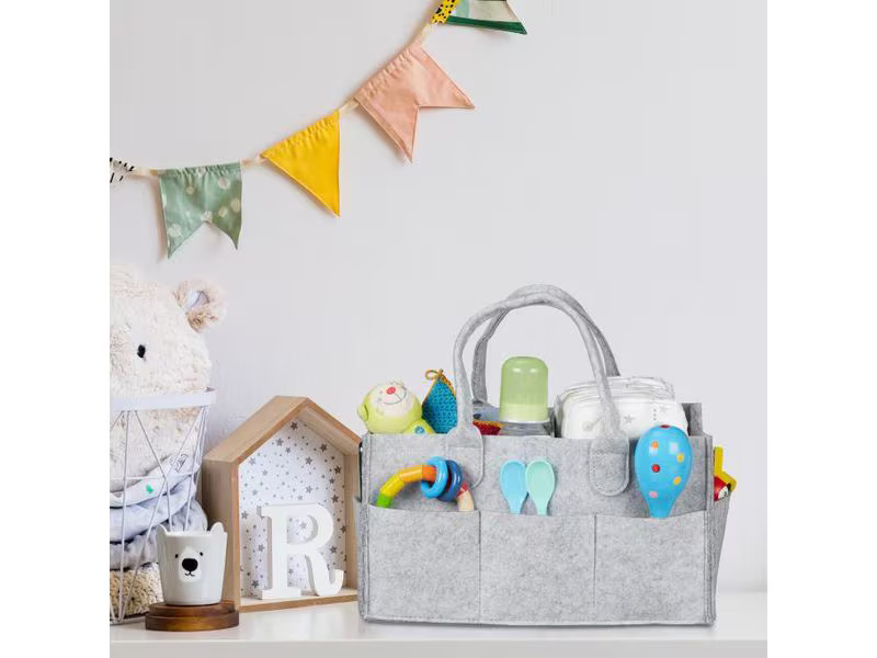 relaxdays Organizer Windel Caddy Filz Grau