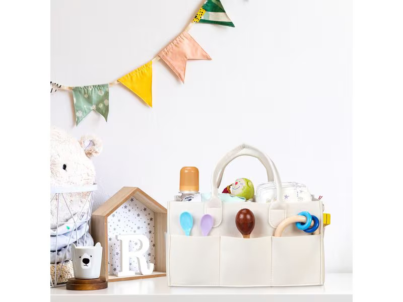 relaxdays Organizer Windel Caddy Filz Beige
