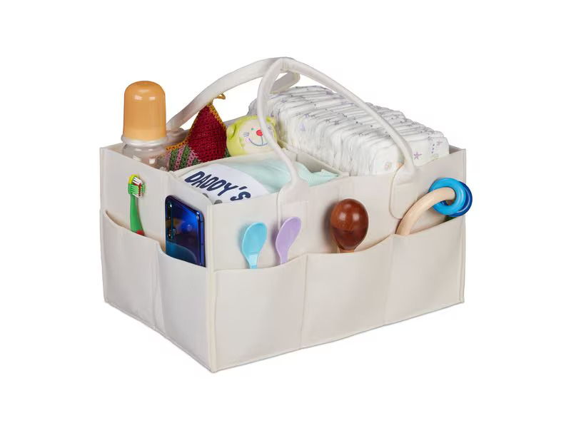 relaxdays Organizer Windel Caddy Filz Beige