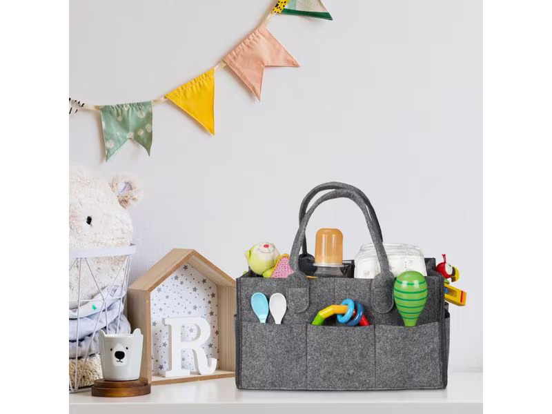 relaxdays Organizer Windel Caddy Filz Anthrazit