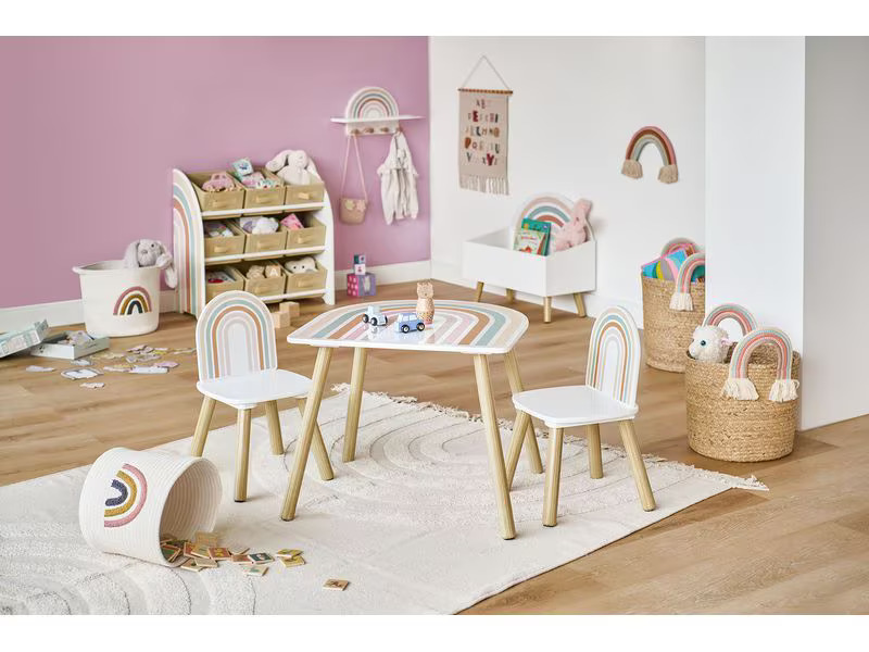 Zeller Present Spielzeugkorb Rainbow Weiss 35 x 28 cm