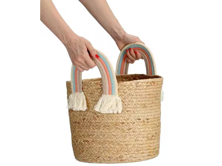 Zeller Present Spielzeugkorb Rainbow Natur Seegras 30 x 30 cm