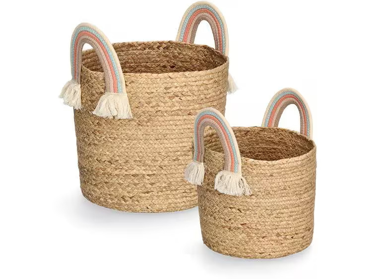 Zeller Present Spielzeugkorb Rainbow Natur Seegras 30 x 30 cm