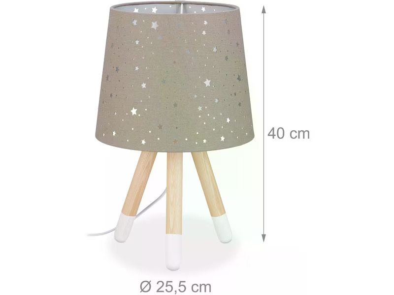 relaxdays Tischlampe Sterne Grau